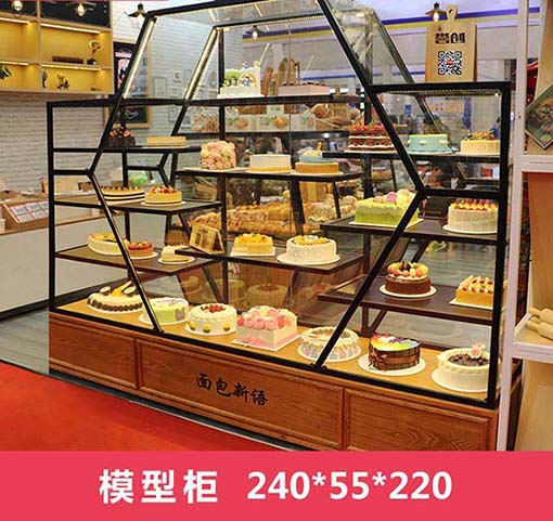 哈尔滨蛋糕模型展示柜 钢木结合定做