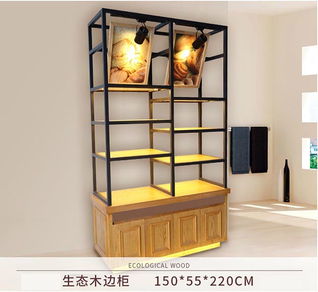 哈尔滨烘焙店边柜 生态木质柜定做